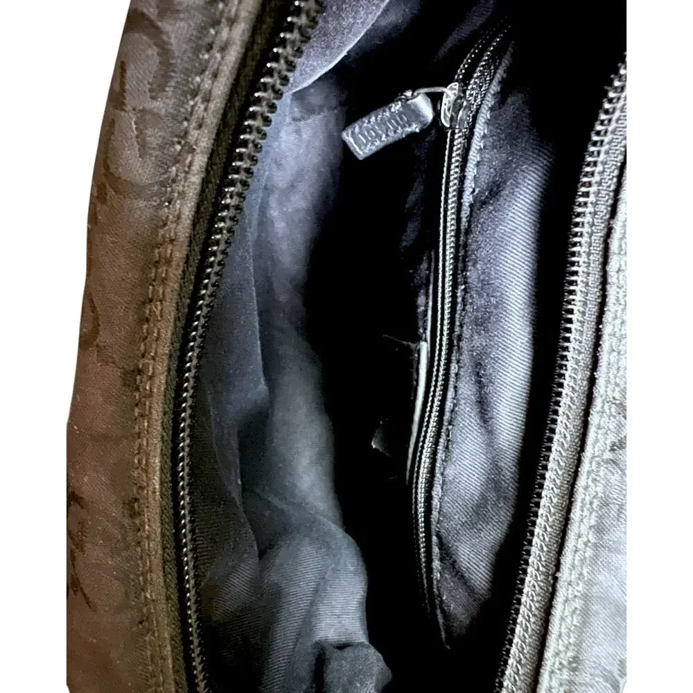 Gucci Black GG Logo Front Pocket Nylon Hobo Shoulder Bag Vintage Luxury Purse